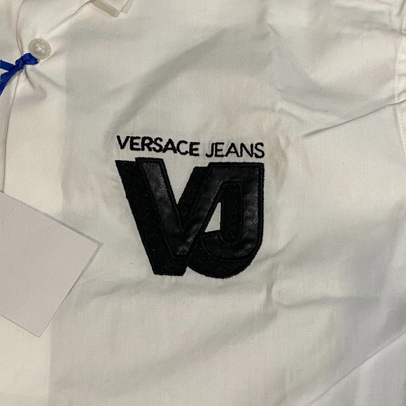 VERSACE JEANS COUTURELOGO-EMBROIDERED SHIRT!!